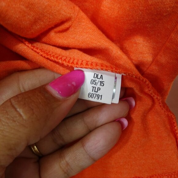 The North Face Long Sleeve TShirt Men Size M Orange Classic Fit Cotton Blend - Picture 5 of 9